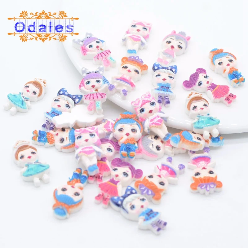 30 шт./лот 3D кабошоны Magic Baby Resin Craft Kawaii красочные плоские для маленьких девочек