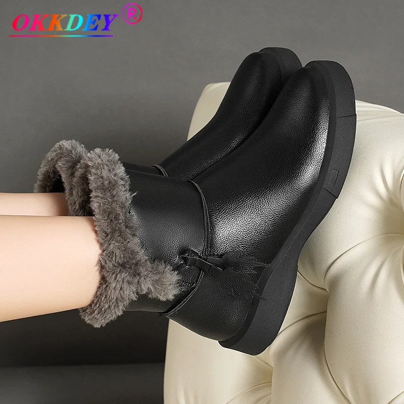 

2021 New Fashion Sheepskin Suede Women's Winter Boots Plush Lining Comfortable Snow Boots Non-slip Shoes To Keep Warm Сапоги