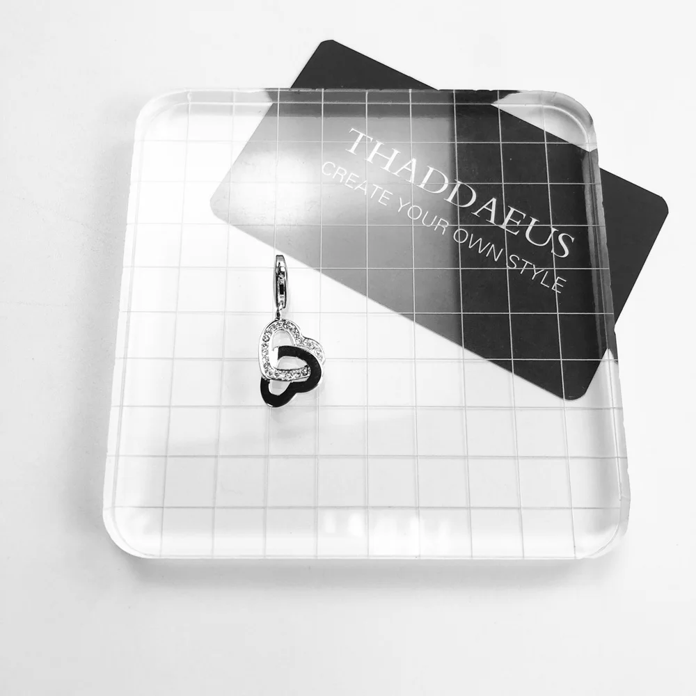 Летний стиль серебро 925 пробы двойное сердце кулон роскошные ювелирные изделия