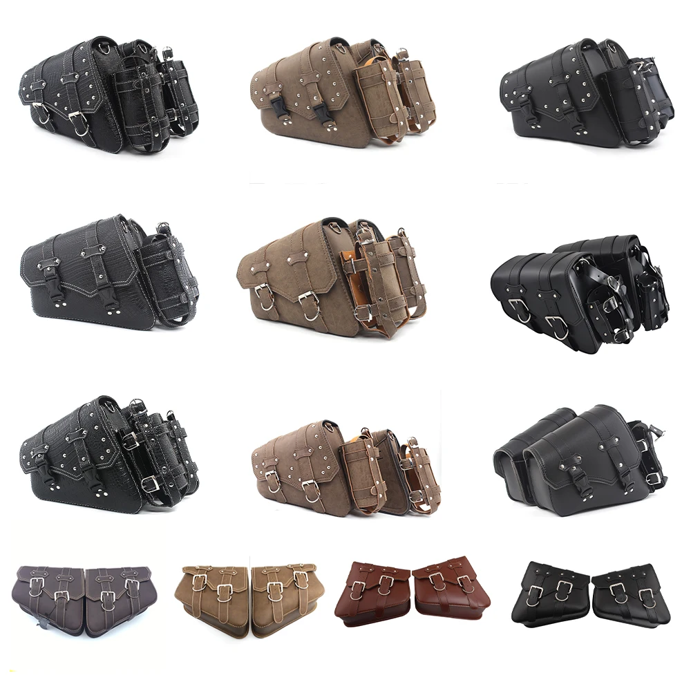 Кожаная школьная сумка для мотоциклистов соло с держателем стаканов Sportster XL Dyna