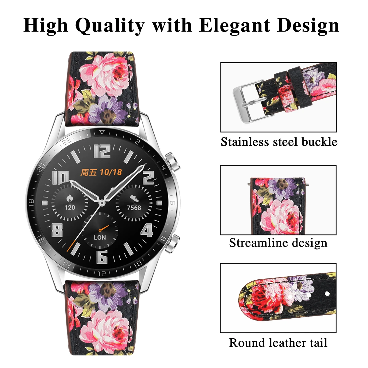 Ремешок из натуральной кожи для часов Huawei GT/GT2 ремешок 20/22 мм сменный часы GT2