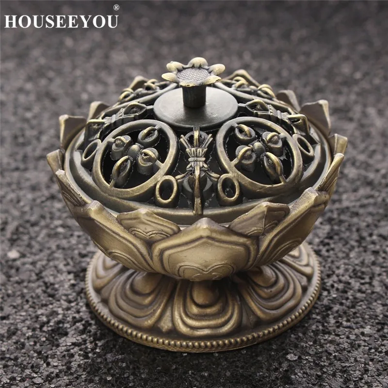 Горелка для благовоний в виде цветка лотоса подставка курильницы из сплава
