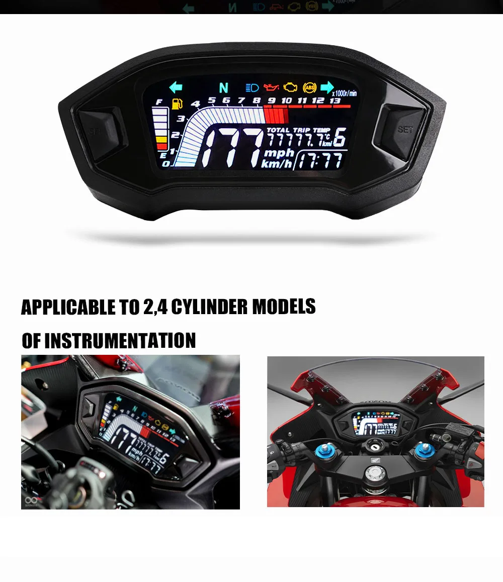 

Motorcycle Digital Speedometer Motorcycle Odometer For 2 4 Cylinder Optional Backlight Tachometer Dashboard Universal