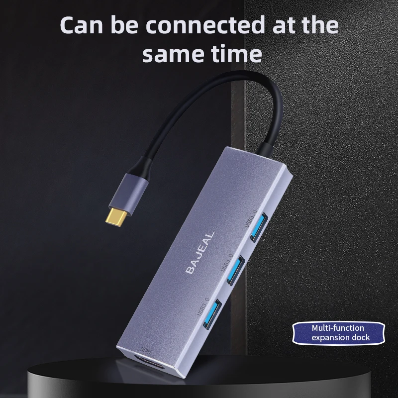 

4 In 1 Type-C To 4K USB 3.0 PD Charging Port Hub Multifunction Adapter Adaptador