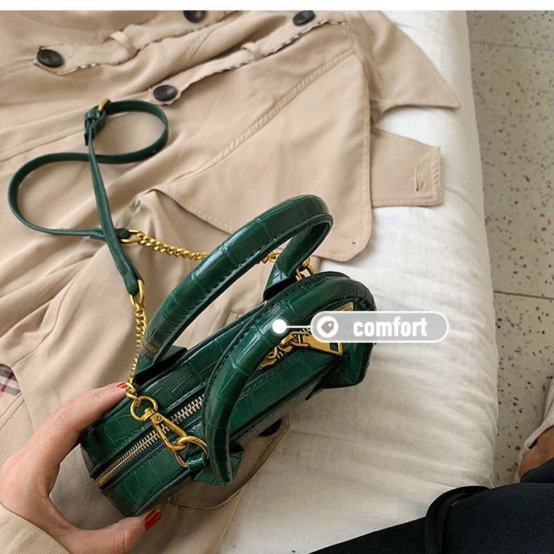 Женская сумка через плечо модная крокодиловая полукруглая Сумки из