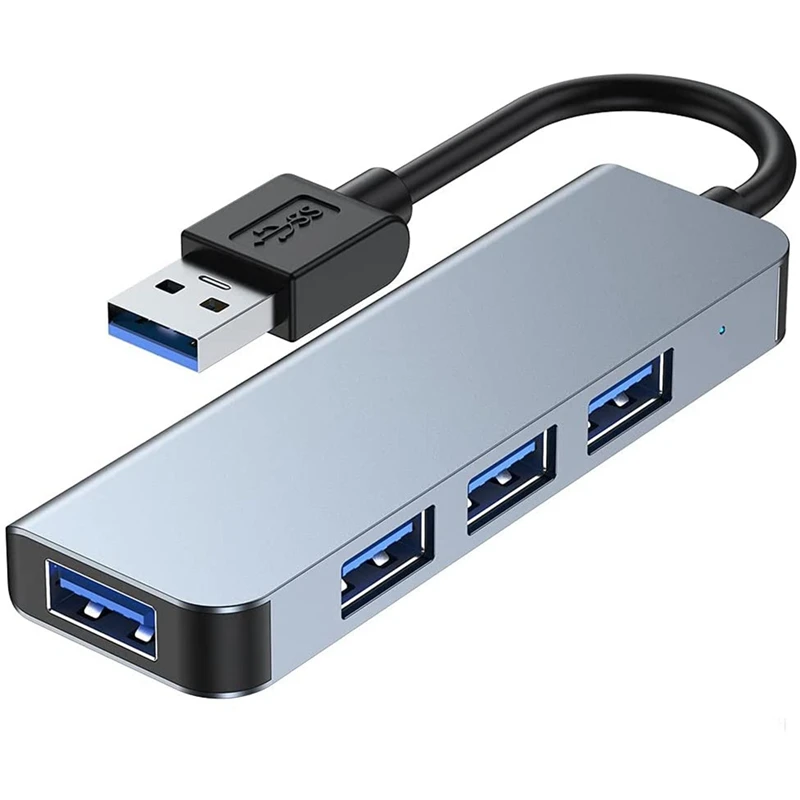 

USB-концентратор 3,0, 4-портовый USB-концентратор для передачи данных, Ультратонкий USB-разветвитель для ноутбуков, USB-накопителей, мобильного жес...