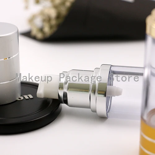 

30ml 10/20/30pcs AS Press Pump Airless Bottles Gold/Silver Transparent Airless Cream/Lotion/Emulsion Bottle, Cosmetic Packaging