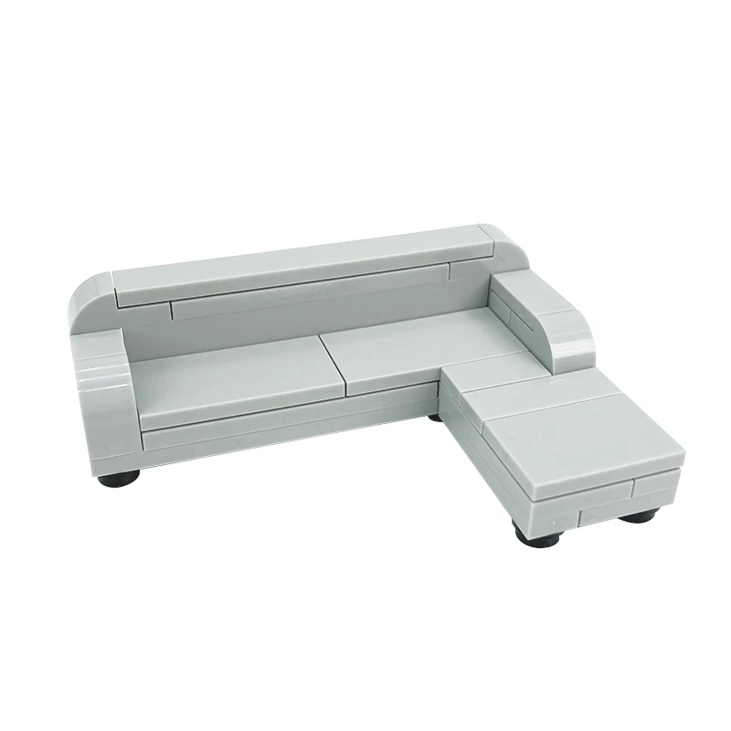 

MOC City Series L-Shaped Grey Sofa Model Toys Educational Building Blocks Suitable for Kids Compatible Accessories Gifts Cities