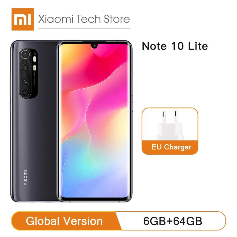 Глобальная версия смартфона Xiaomi Mi Note 10 Lite Восьмиядерный процессор Snapdragon 730G 6 ГБ 64