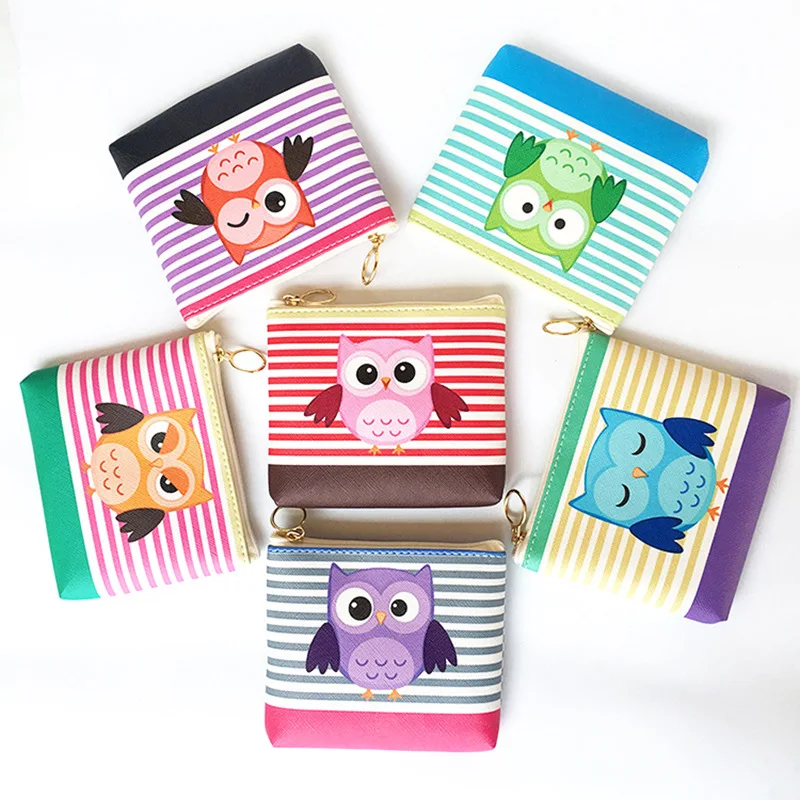 New Cute Flamingos Ethnic Style Grils Coin Purse Children PU Leather Zip Change Purse Women Wallet Animal Key Card Bag Kids Gift