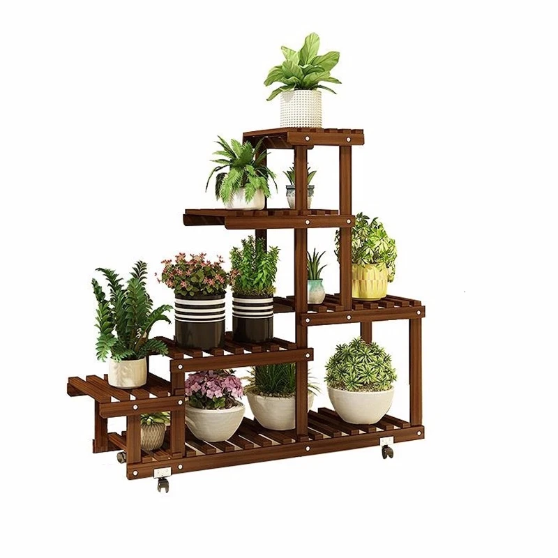 

Madera Indoor Table Scaffale Porta Piante Terraza Wooden Shelves For Stojak Na Kwiaty Outdoor Flower Stand Rack Plant Shelf