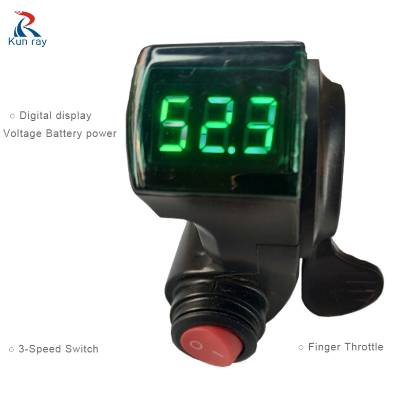 E Bike Thumb Throttle 12V/24V/36V/48V/60V/72V LCD Digital Battery Voltage Display Electric Scooter Finger Multifunction | Спорт и
