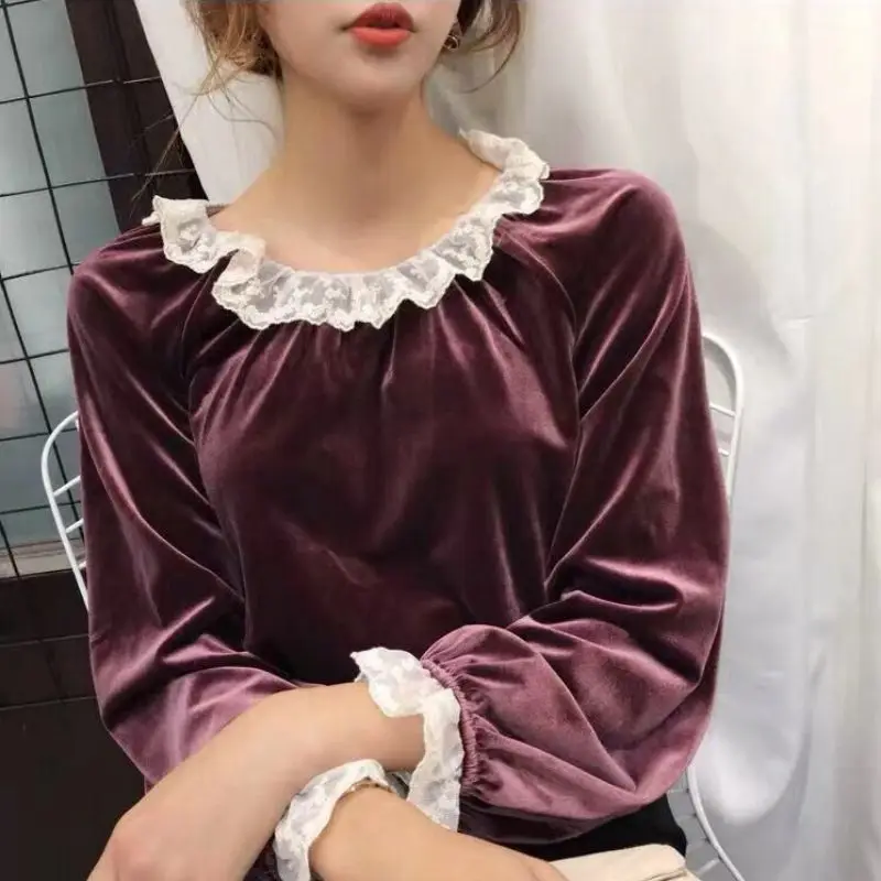 Женская футболка из золотого бархата модные короткие топы с рукавом Семь