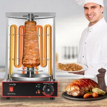 Kebab Machine Electric Vertical Broiler Gyro Grill Machine With Temperature Adjustment Switch Stainless Steel Electric Grills