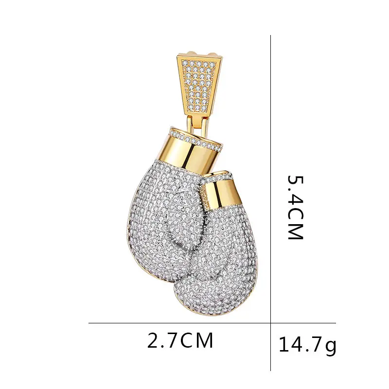 Ожерелье с кулоном в виде боксерских перчаток и подвеска цепочка золотого цвета