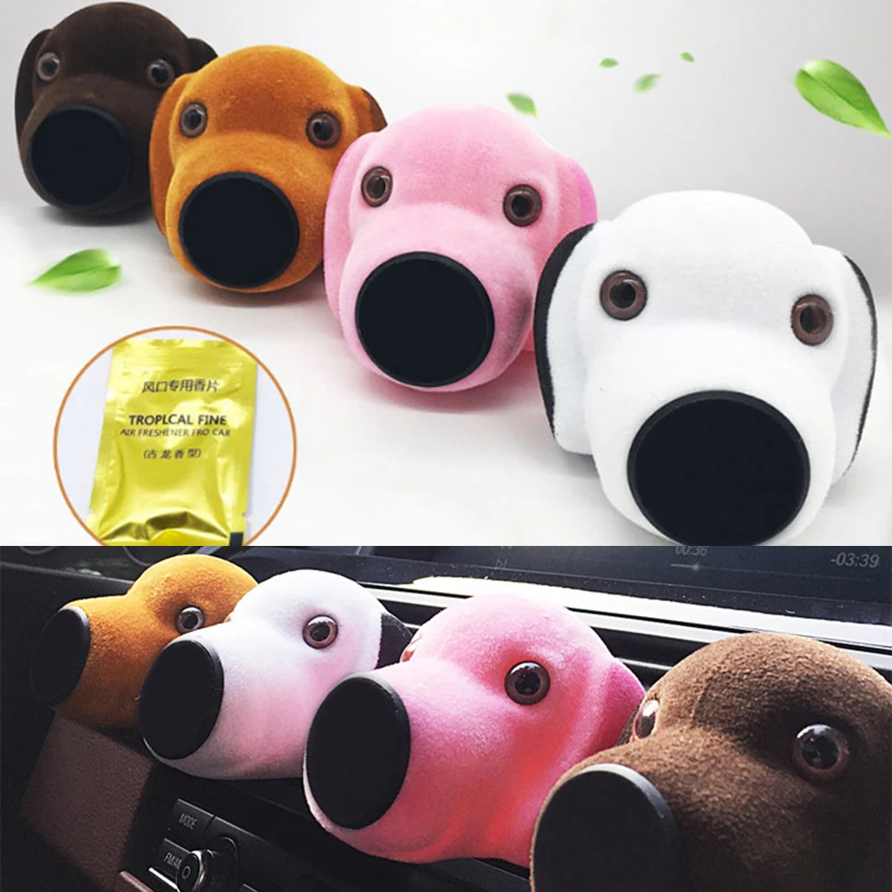 

Car Fragrance Ornament Clip Cartoon Dog Mobile Phone Magnet Bracket Air Vent Freshener Smell Auto Decoration Hold Phone GPS Gift