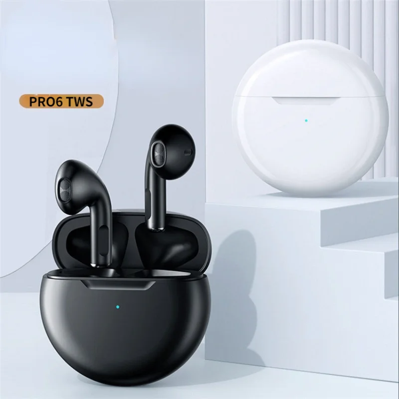 

Pro6 Wireless Headphones Bluetooth Earphones Earbuds Ear Bods Stereo Sport Waterproof Headset Microphone for Xiaomi smart phones