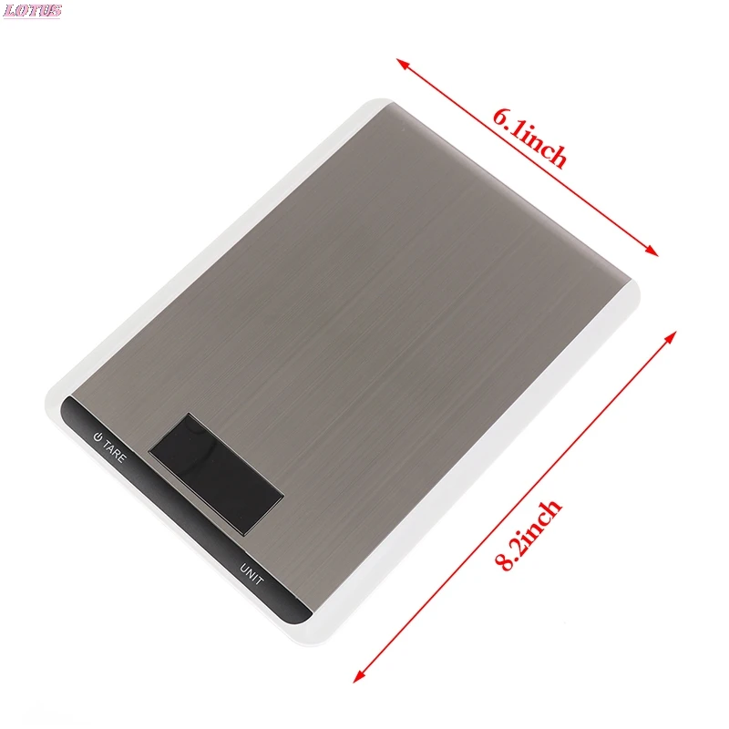 

RUVIP100 10/5/3Kg Kitchen Scale Stainless Steel Weighing Scale Food Diet Postal Balance Measuring LCD Electronic Scales