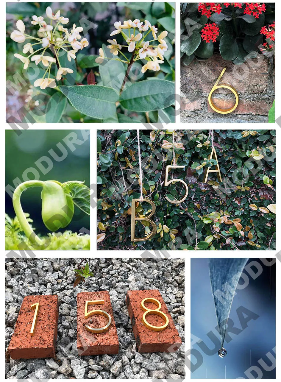 127 мм плавающий современный номер дома атласные латунные двери домашние адресные