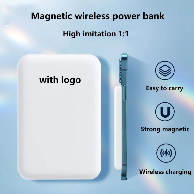 

1:1 Original Portable Magnetic Wireless Power Bank For iphone 13 12 13Pro 12Pro Max Mini Powerbank Mobile Phone External Battery