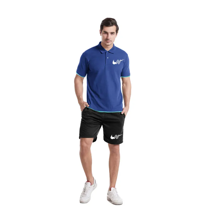 

Top Fashion Leisure Sports Brand Europe And The Most Popular Men'S Short-Sleeved Stand-Up Collar T-Shirt Polo Suit + Sports Pant