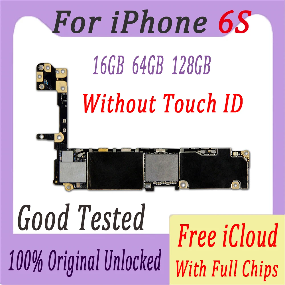 Оригинальная разблокированная материнская плата для iPhone 6S материнская плата с/без отпечатков пальцев Touch ID для iPhone 6 S материнская плата