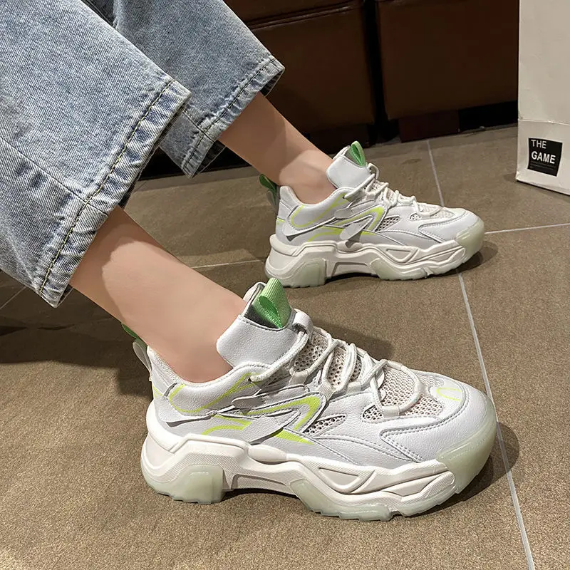 

Женские кроссовки на платформе, легкие кроссовки из дышащего сетчатого материала, повседневная обувь для тренировок, 2021