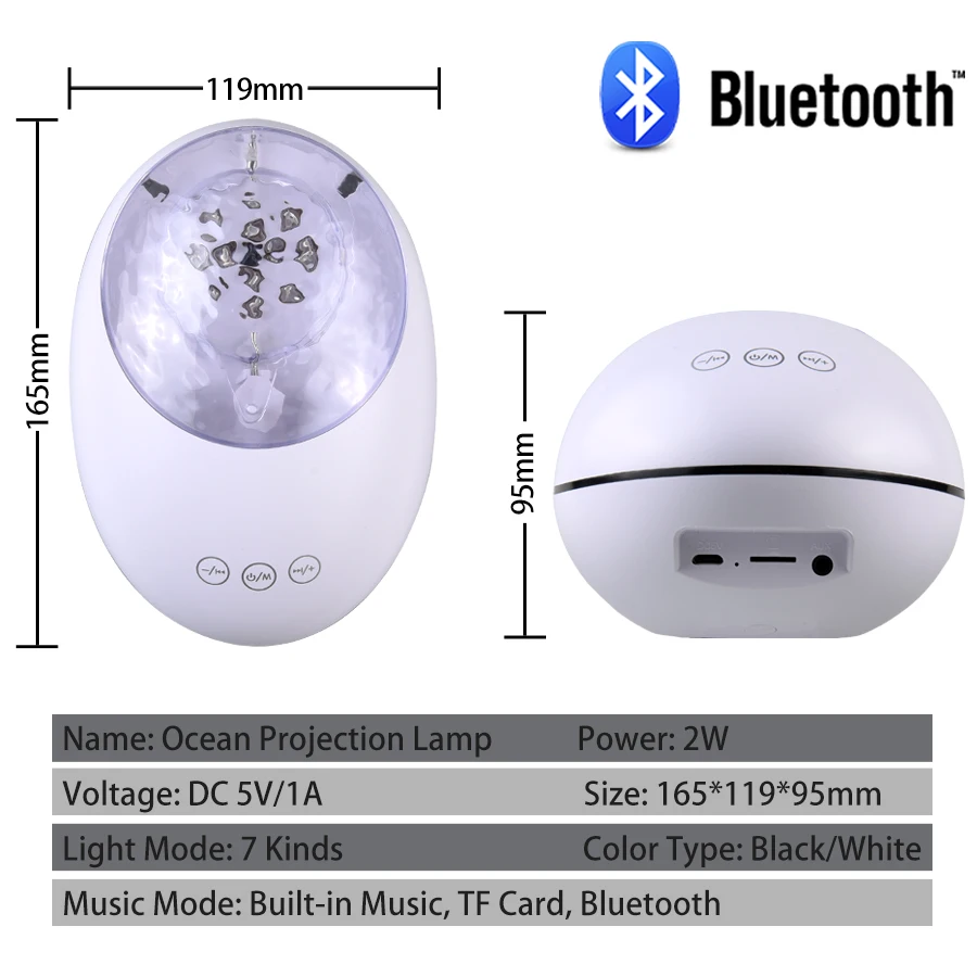 

Usb colorido cu estrelado oceano projetor led luz de palco controle remoto oceano onda mpada projeo com alto-falante cria