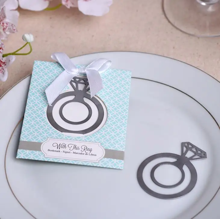 

100 шт./лот, обручальное кольцо, закладка для книги Свадебные душ вечерние пользу гостевой подарок девушке подарок SN390