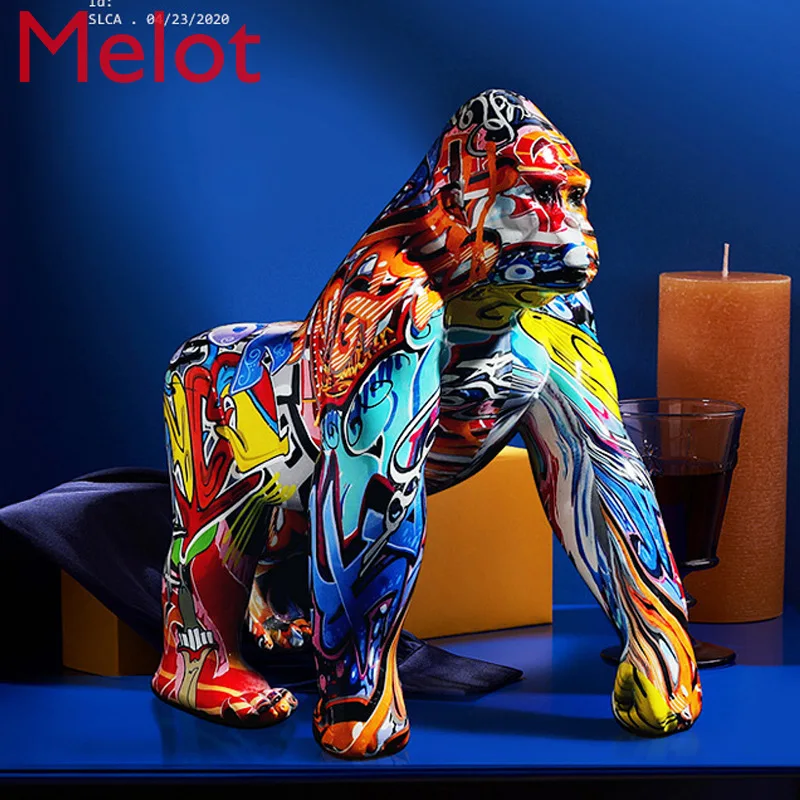 

В европейском и американском стиле красочная Gorilla творческий украшения дома прихожей ремесла винный шкаф для телевизора украшения интерье...