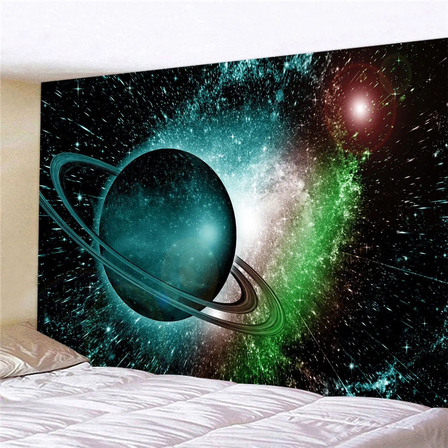 

Moon Planet Sea Tapestry Wall Fabric Hippie Boho Home Decoration Science Wall Cloth Tapestries Wall Carpet Background Blanket