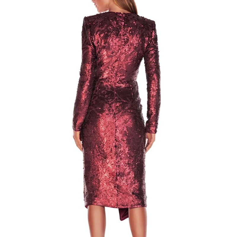 Женское вечернее платье с v-образным вырезом Max Spri асимметричное драпированное