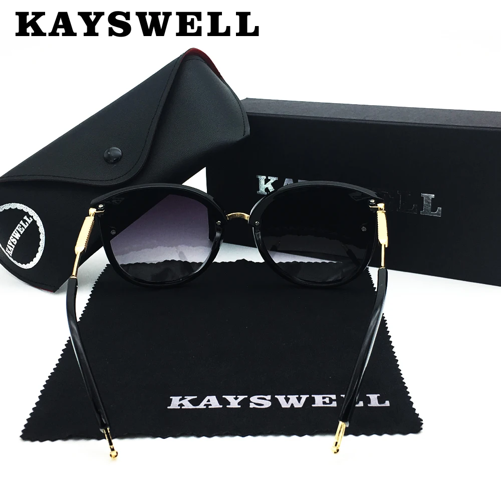 KAYSWELL, кошачий глаз, солнцезащитные очки для женщин, черная оправа, градиентные солнцезащитные очки, очки для вождения, L80-011