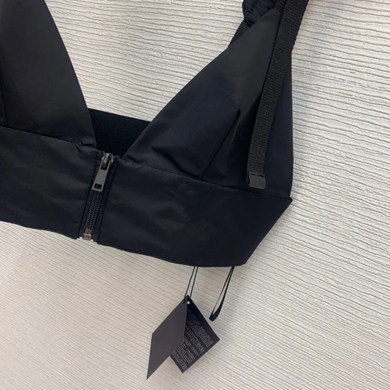 

High End Quality Sexy Designer Zipper Black Bra Top Push Up Fitness Fashion Bra Underwear Sport Tops For Women Adjustable