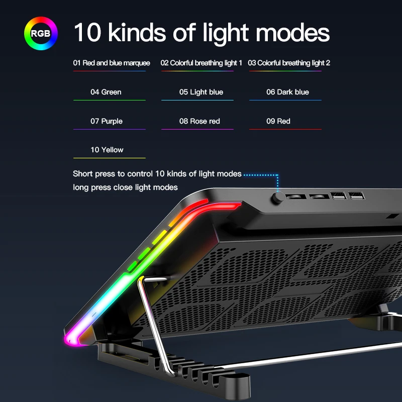 Кулер Coolcold для ноутбука с подсветкой светодиодная подсветка 6 LED вентиляторов 10 15