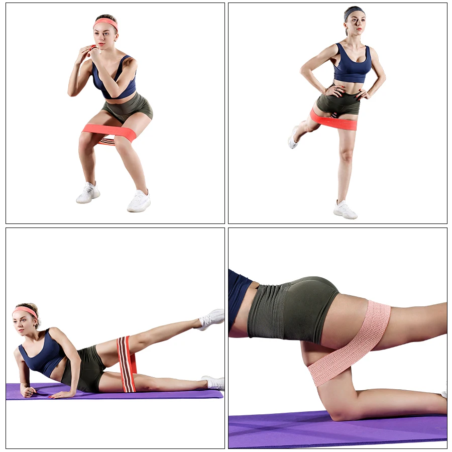 Тканевые Резистентные ленты для упражнений на бедрах круглые из хлопка