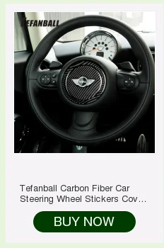 Tefanball Carbon Fiber Car Steering Wheel Stickers Cover Trim For Mini Cooper R55 R56 Countryman R60 Paceman R61 Car Accessories