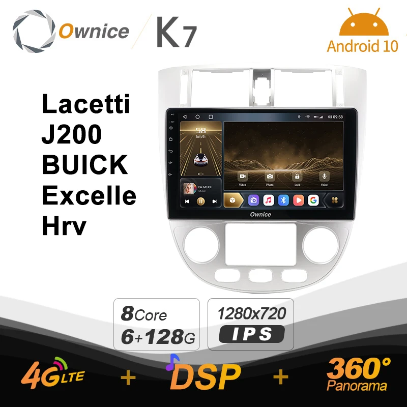 

K7 Ownice 6G+128G Android 10.0 Car Radio For Buick Excelle Hrv 204-2013 Multimedia DVD Audio 4G LTE GPS Navi 360 BT 5 Carplay