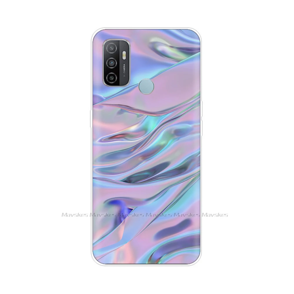 Silicone Case for OPPO A53 2020 Case A53 Full Protection for OPPOA53 A 53 Case Shockproof Cartoon Flower Painted TPU Phone Case