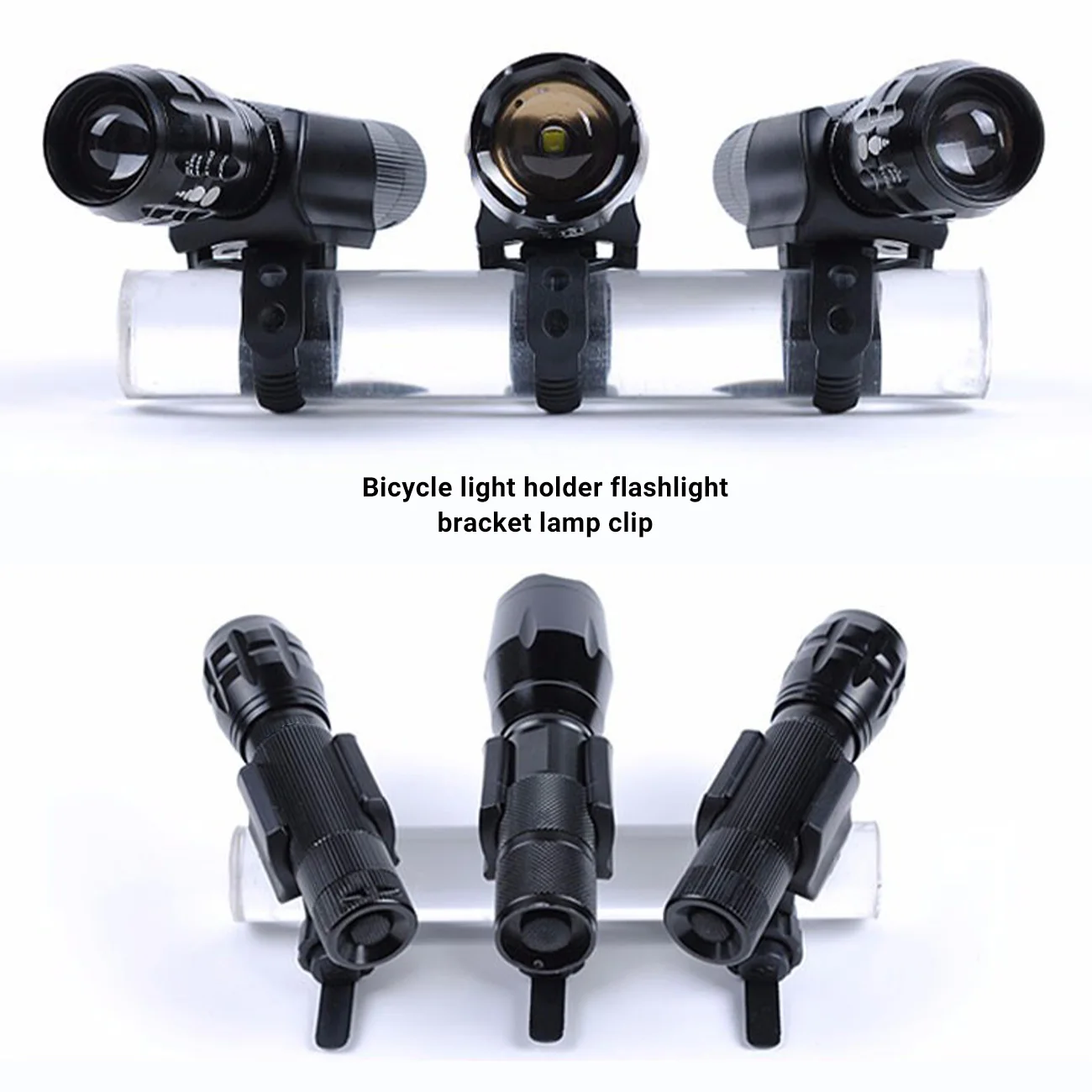 

Bicycle Light Holder Bike Lantern Bracket Flashlight Torch Mount Clamp Lamp Clip Cycling LED Lights Device Installation Parts