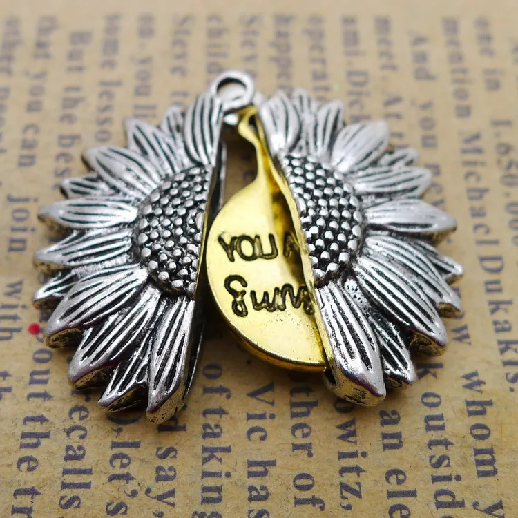 Новинка 26*27 мм moveble сплав подсолнечника Шарм Подвеска с орнаментом Античный