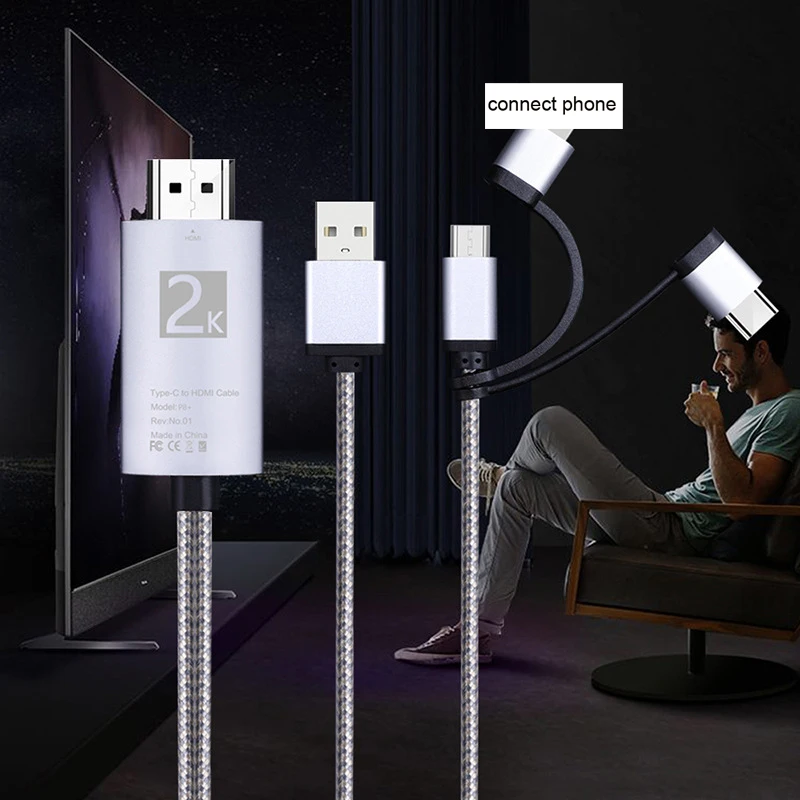 Micro USB Type C Android iOS HD кабель HDTV адаптер 2K 1080P видео конвертер для iPhone 12 11 X Samsung S8 S9 S10 S20
