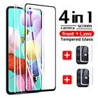 Защитное закаленное стекло 4 в 1 для Samsung A51, A71, 5G, A91, A41, A31, A21, A21s, A01