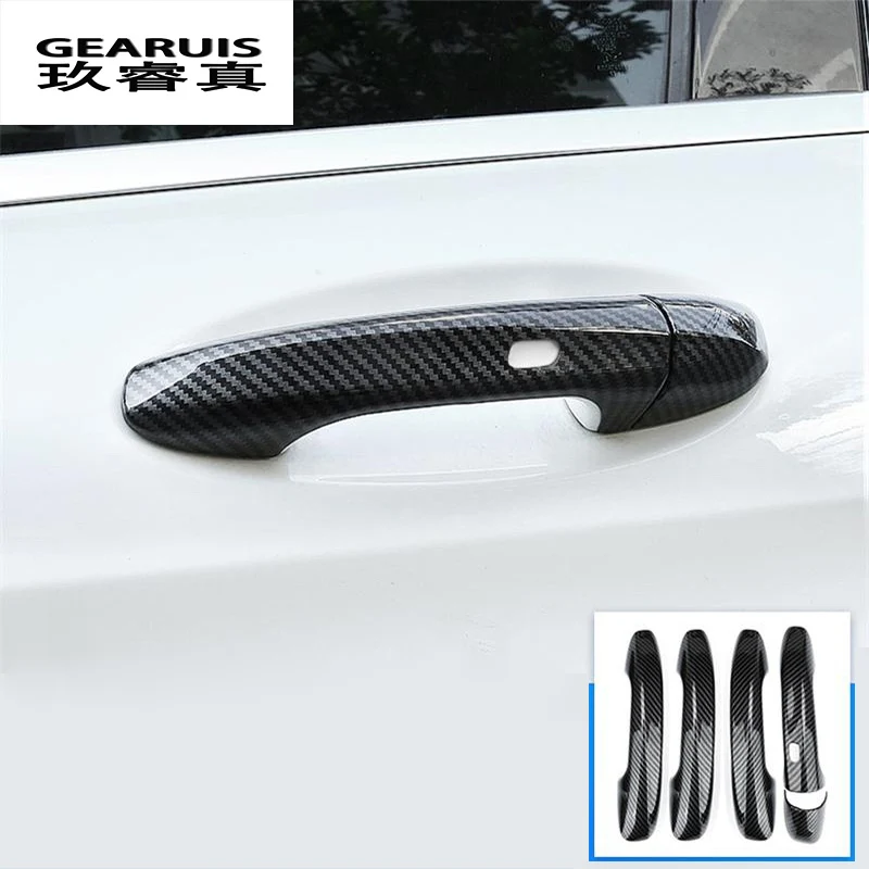 

Car Styling Carbon fiber Outer Door Bowl Handle Stickers Covers Trim For Mercedes Benz C E GLC Class W213 W205 X253 Accessories