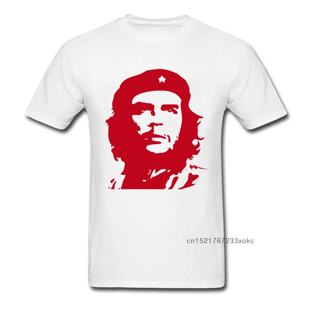 Мужская хлопковая футболка Che Guevara красная или белая с национальным духом 80s