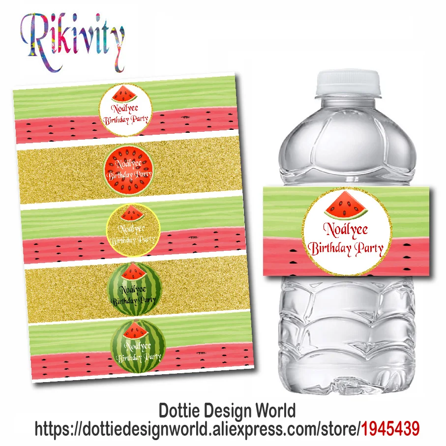 Персонализированные Арбузные бутылки для воды вина пивные этикетки конфетный