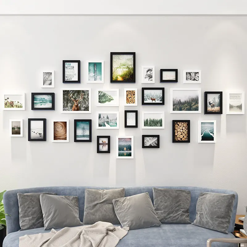 Европейская Современная фоторамка 28 шт./компл. простая семейная для картин