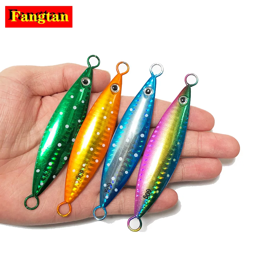 Metal Fishing Lure 4PCS Lead Jig 20g 40g 60g 3D Eyes Spoon Hard Artificial Bait Laser 4 Colors Wobbler Accessories | Спорт и