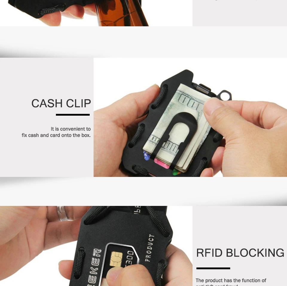 RFID Блокировка металлический мужской кошелек стильный держатель для кредитных карт минималистичный тонкий кошелек для ID карт держатель Бизнес зажим для денег алюминий