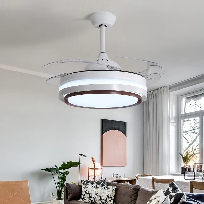 Светодиодный потолочный вентилятор современный минималистичный светильник для